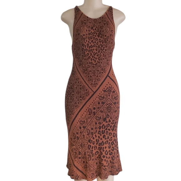 FARM Rio Brown Patterned Midi Dress - Picture 3 of 8